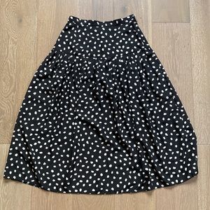 Vintage Pleated Polkadot Midi Skirt